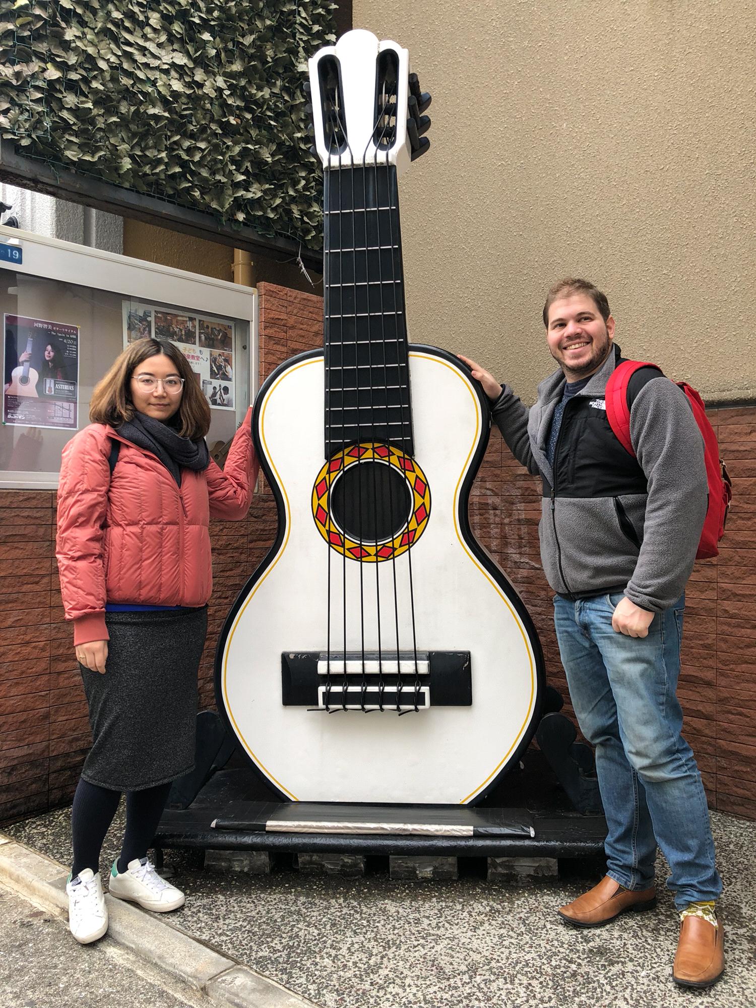 Visiting Naomi's Grandpas guitar shop - Kobe, Japan, 02/2019