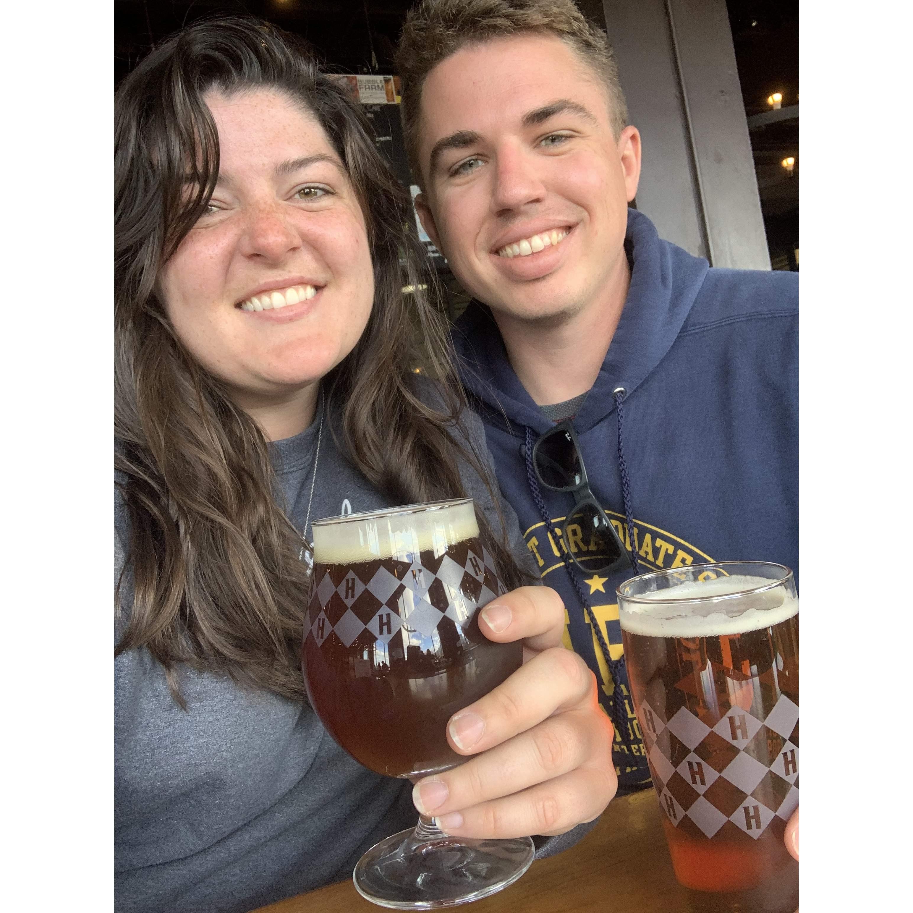 Harpoon Brewery is on Claire's must-visit if you go to Boston, especially if you like a soft pretzel! It was the second stop for our trip there during transfer leave after NPS.