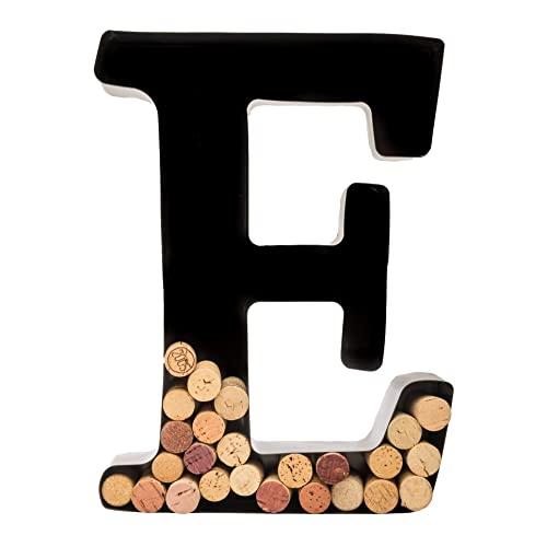 Wine Cork Holder - Metal Monogram Letter (E)