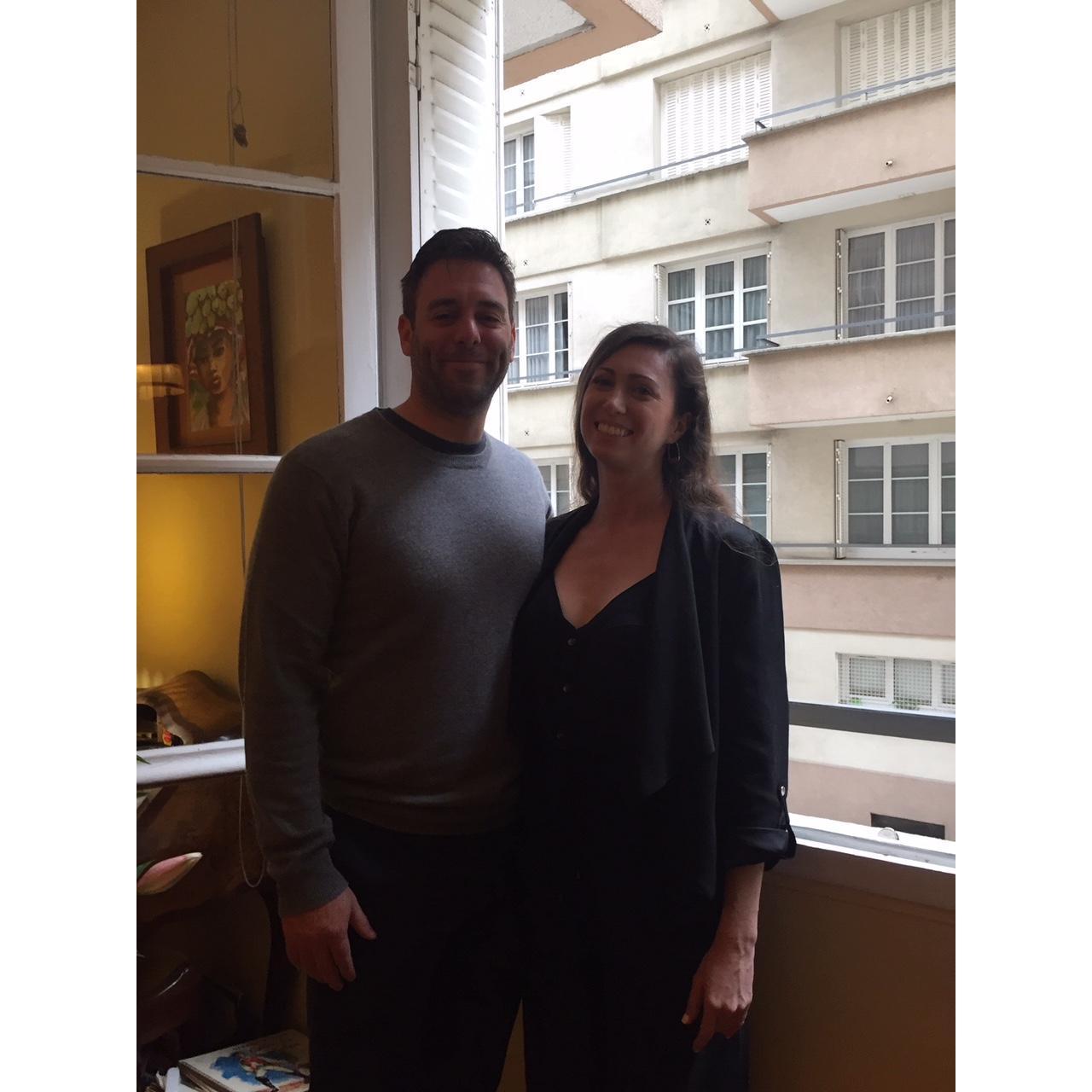 At my Aunt Colette's apartment in Paris, overlooking the street where Brad proposed.