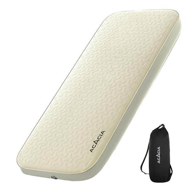 Acacia 4" Thick Self Inflating Sleeping Pad with Foam, Innovative Y-Shaped Telescopic Structure, Ultraportable Camping Air Mattress with Pump Sack, Easy Roll Up Sleep Bed for Travel Tent Car