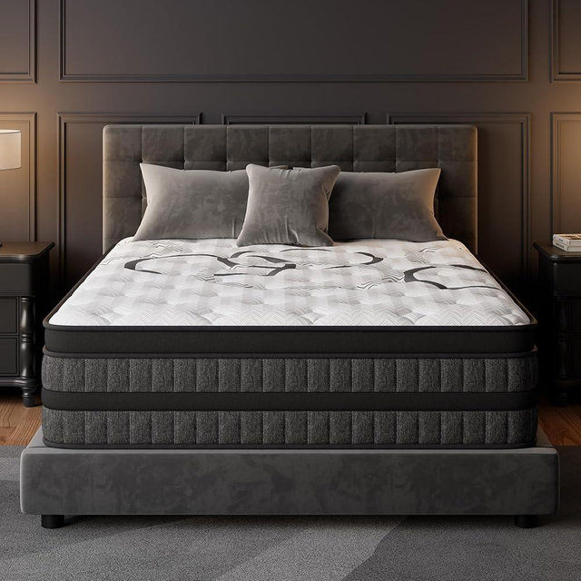 PUBPLON Full Size Mattress 12 Inch Hybrid Full Mattress Euro Top Medium Firm for Back & Lumbar Support [New Version], 365 Night Trial, Individual Pocket Spring for Motion Isolation & Pressure Relief