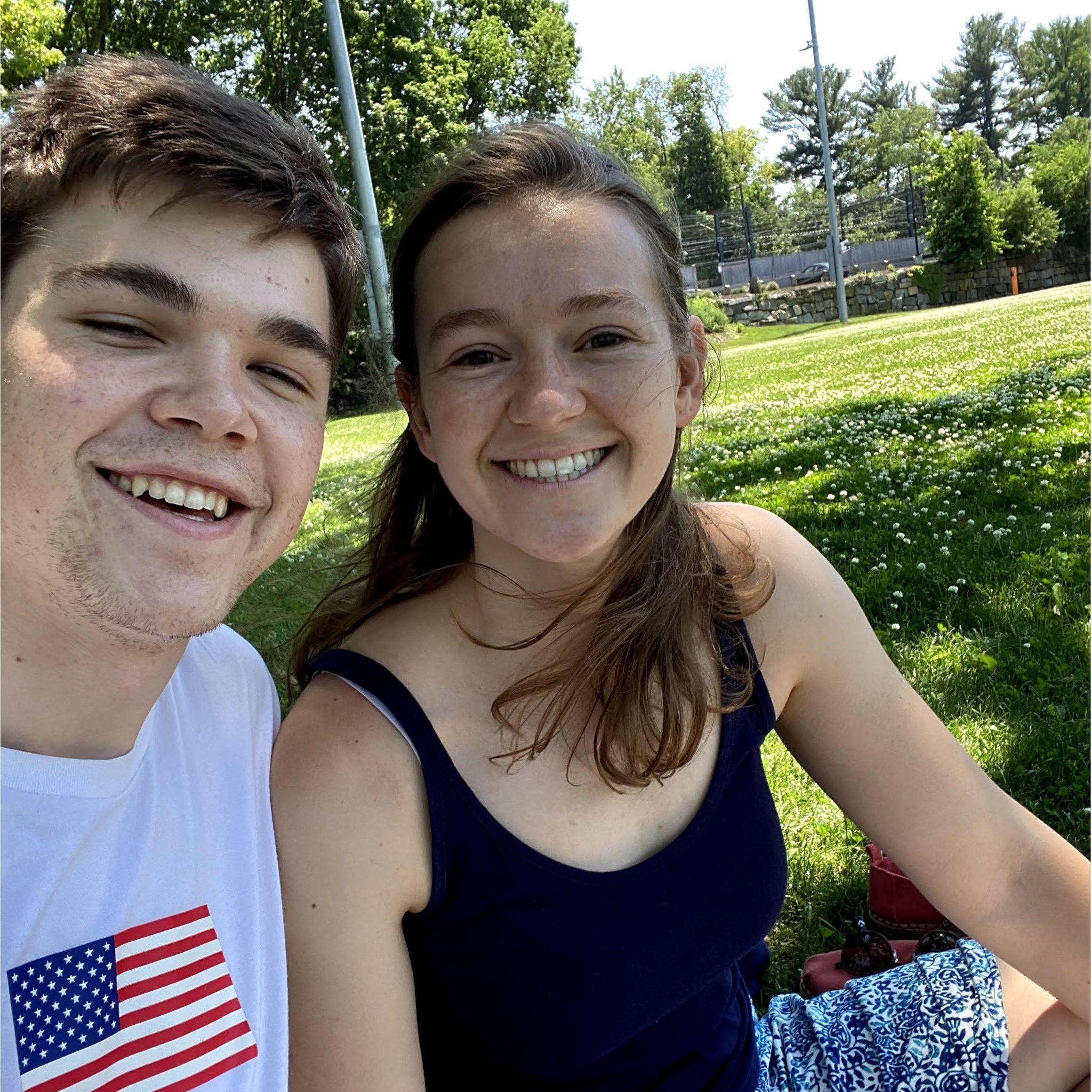 Free baseball game at the park in Brighton