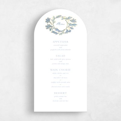 Blue Arch Wedding Menu - Briar Foil