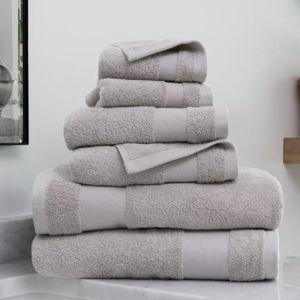 6 Piece Bath Towels Set, LIGHT GRAY