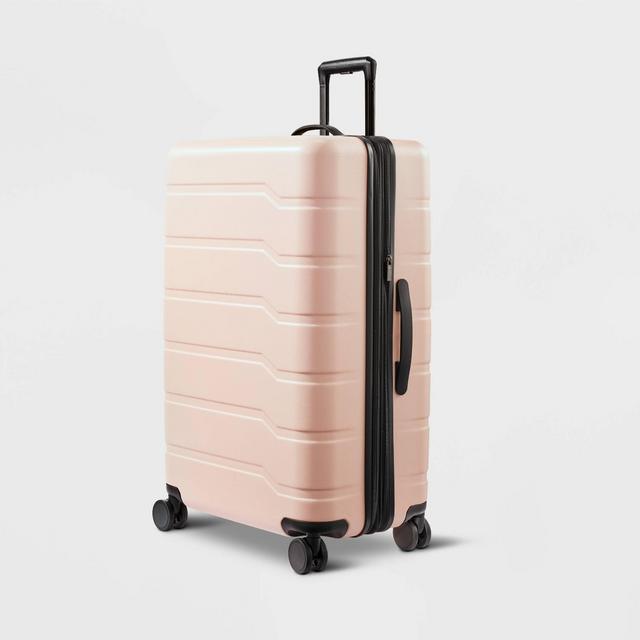Hardside Large Checked Suitcase Pink - Open Story™