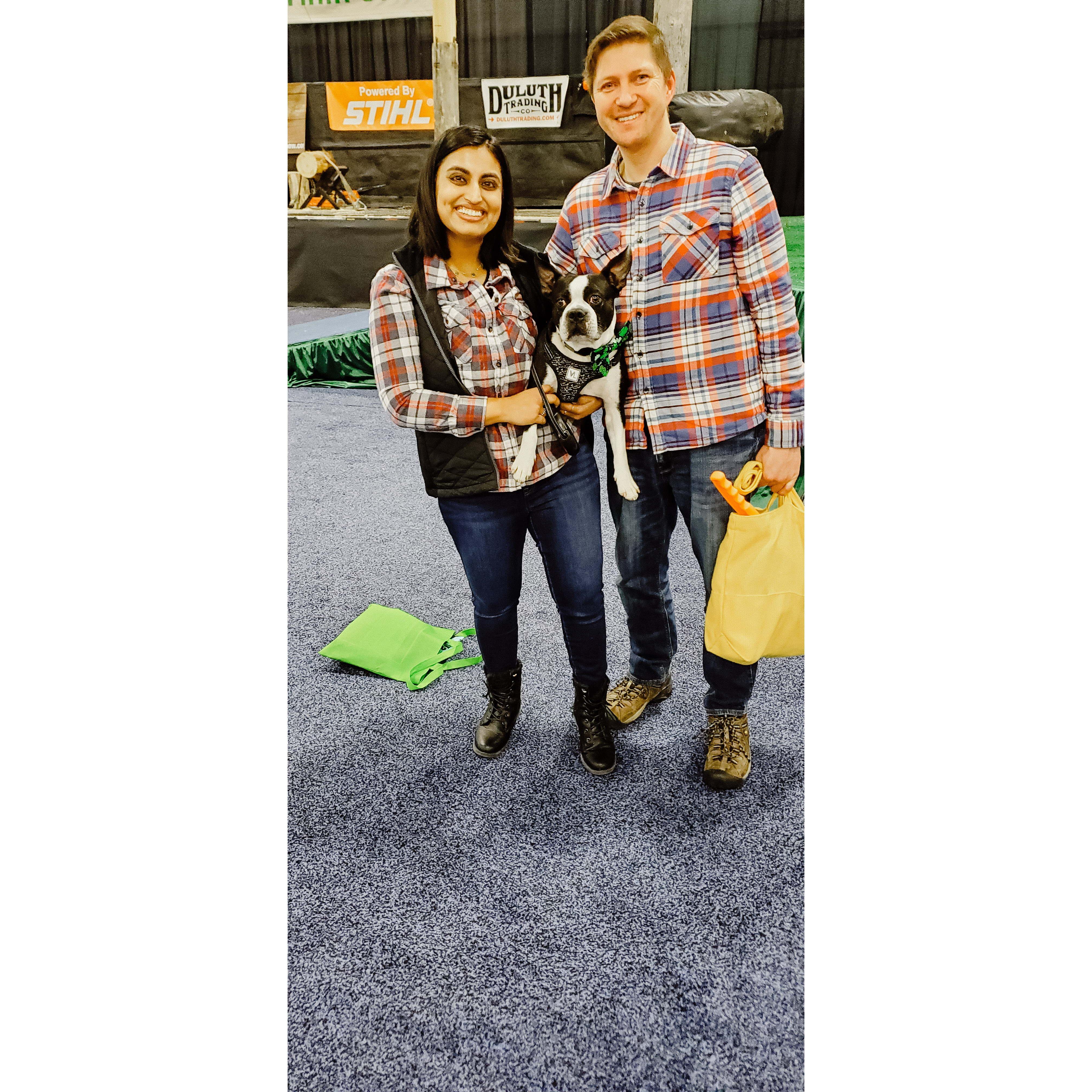 That time when we entered Cooper into a fetch Contest at the Milwaukee Journal Sentinel Sports Show