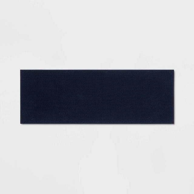 20"x58" Everyday Chenille Bath Runner Navy - Room Essentials™