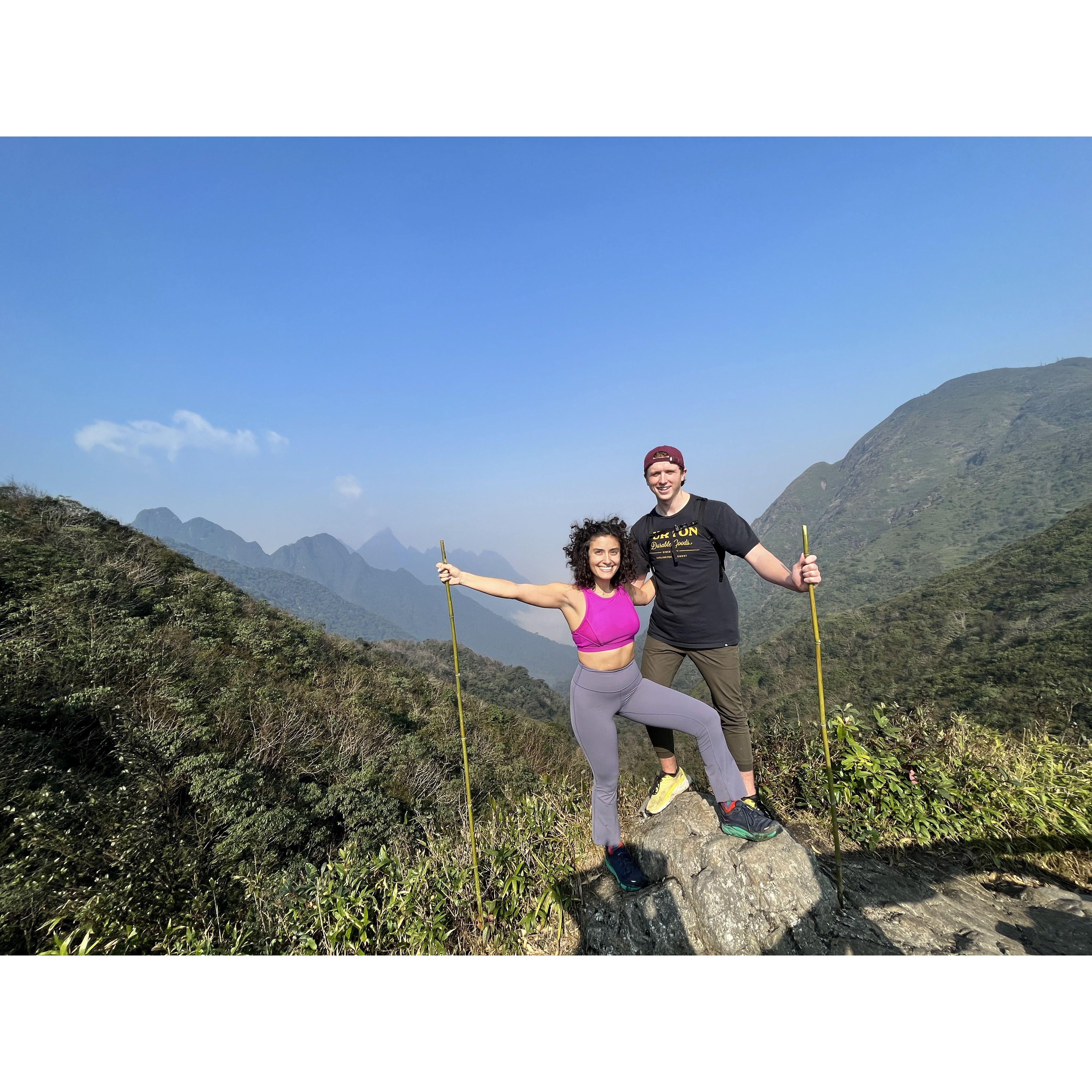 Hiking to the highest point of Indochina during our trip to Vietnam. 2 things we love the most: Travel and hiking!