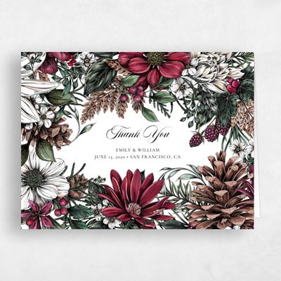 Burgundy, Red Wedding Thank You - Poconos Bloom
