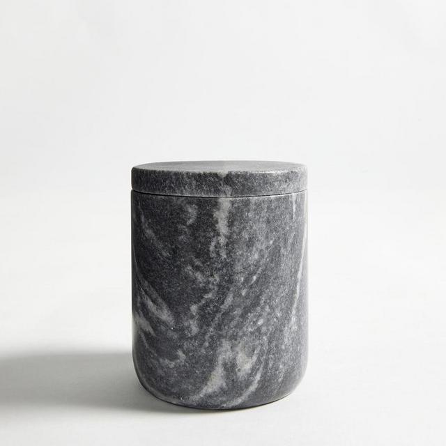 Black Handcrafted Marble Medium Canister