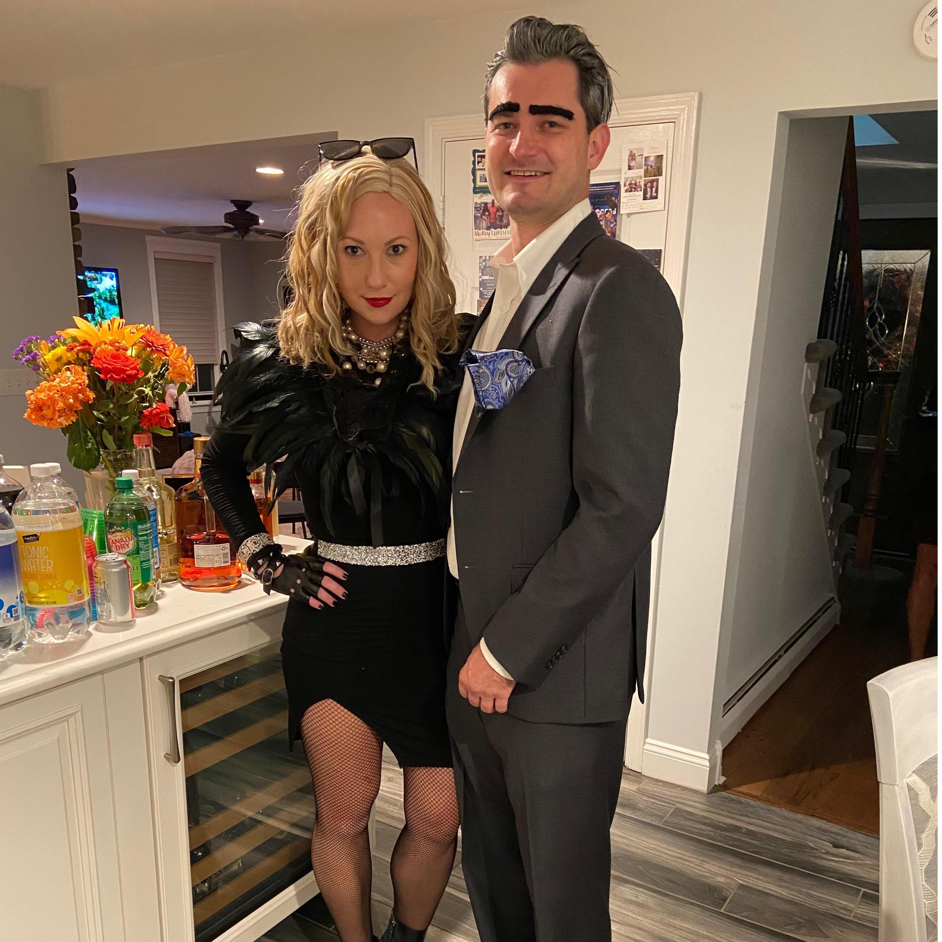 Moira and Johnny Rose from "Schitt's Creek" for Halloween 2020