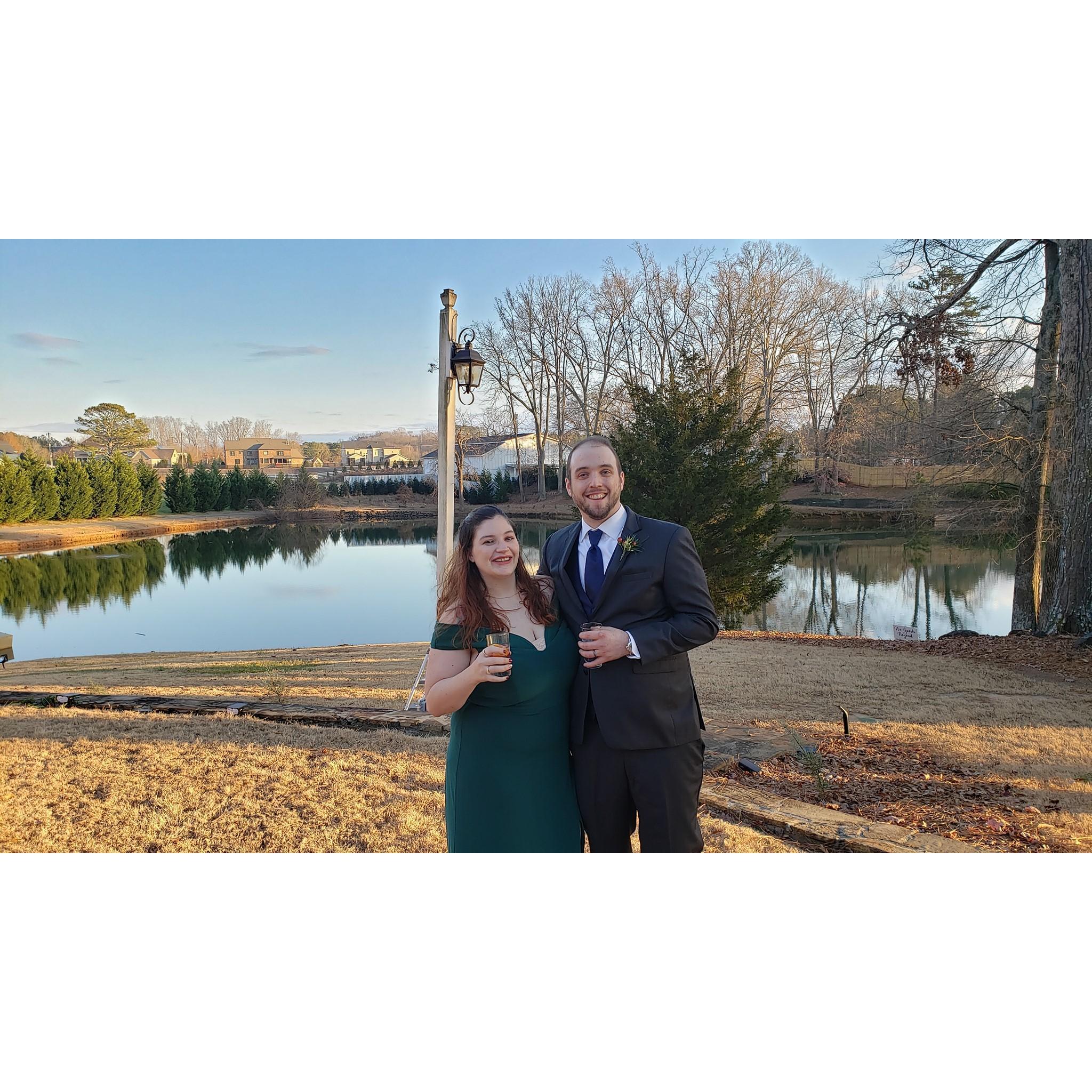 At Sara and Josh's wedding.