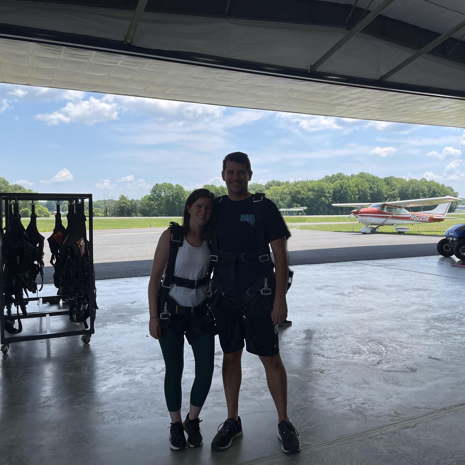 Skydiving in our first year together
