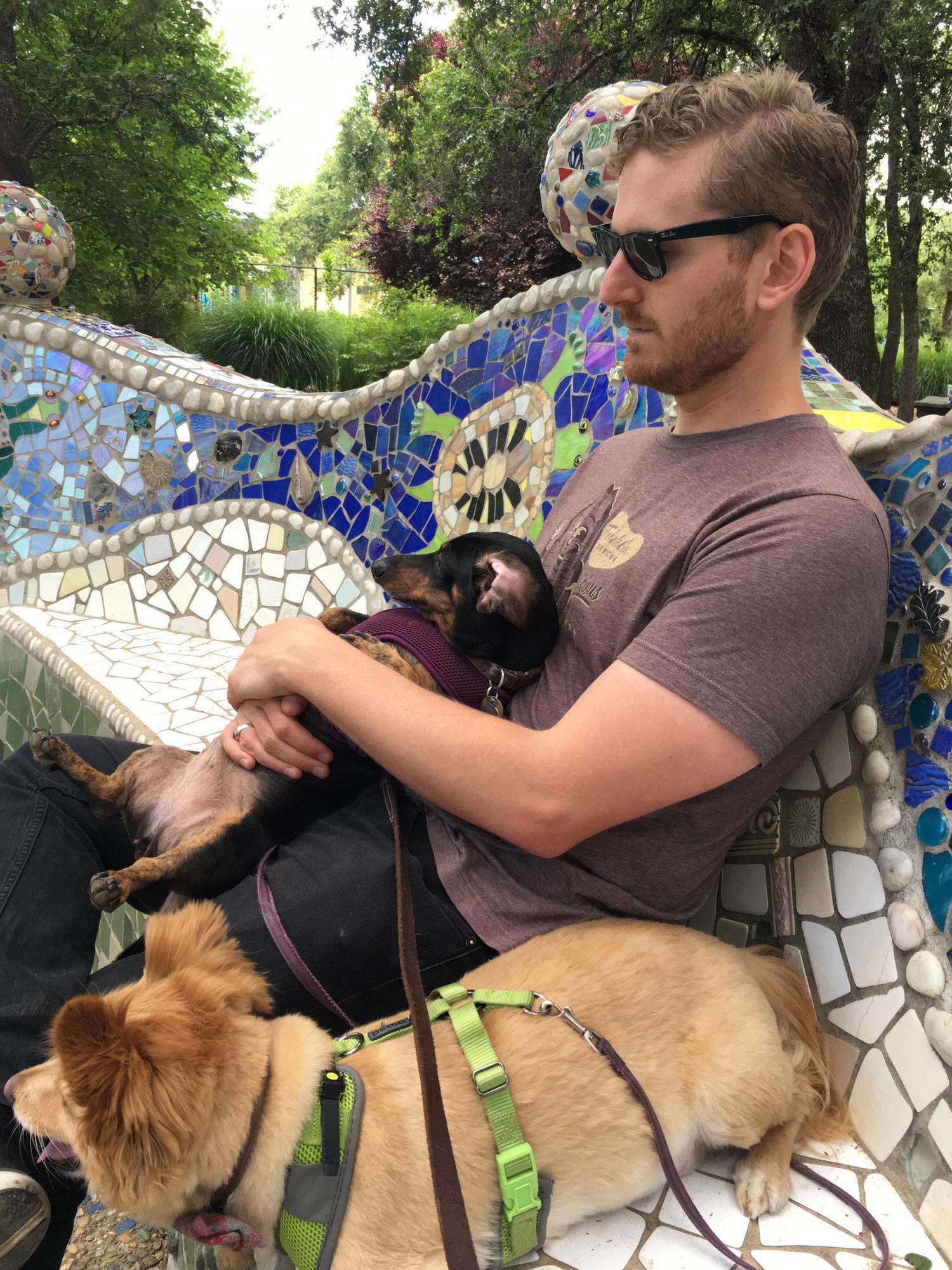 David being a dog dad in Redding, CA
