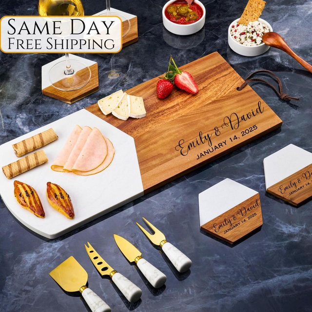 Charcuterie Board, Wedding Gift, Gift for Couple, Anniversary Gift, Housewarming Gift, Engagement Gift, Bridal Shower Gifts, Christmas Gifts