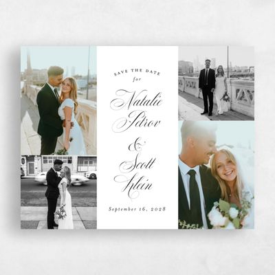 White Typography Wedding Save the Date - Marvis Classic