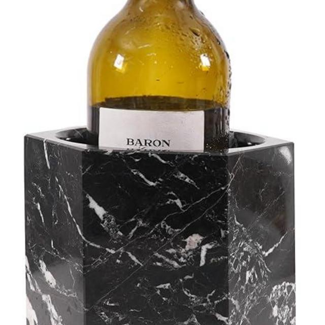 Radicaln Marble Wine Cooler Black 6.5" Inches Handmade Beverage Cooler For Bar Accessories, Wine Chiller For Bottle & Champagne - Bar Decor Accessories