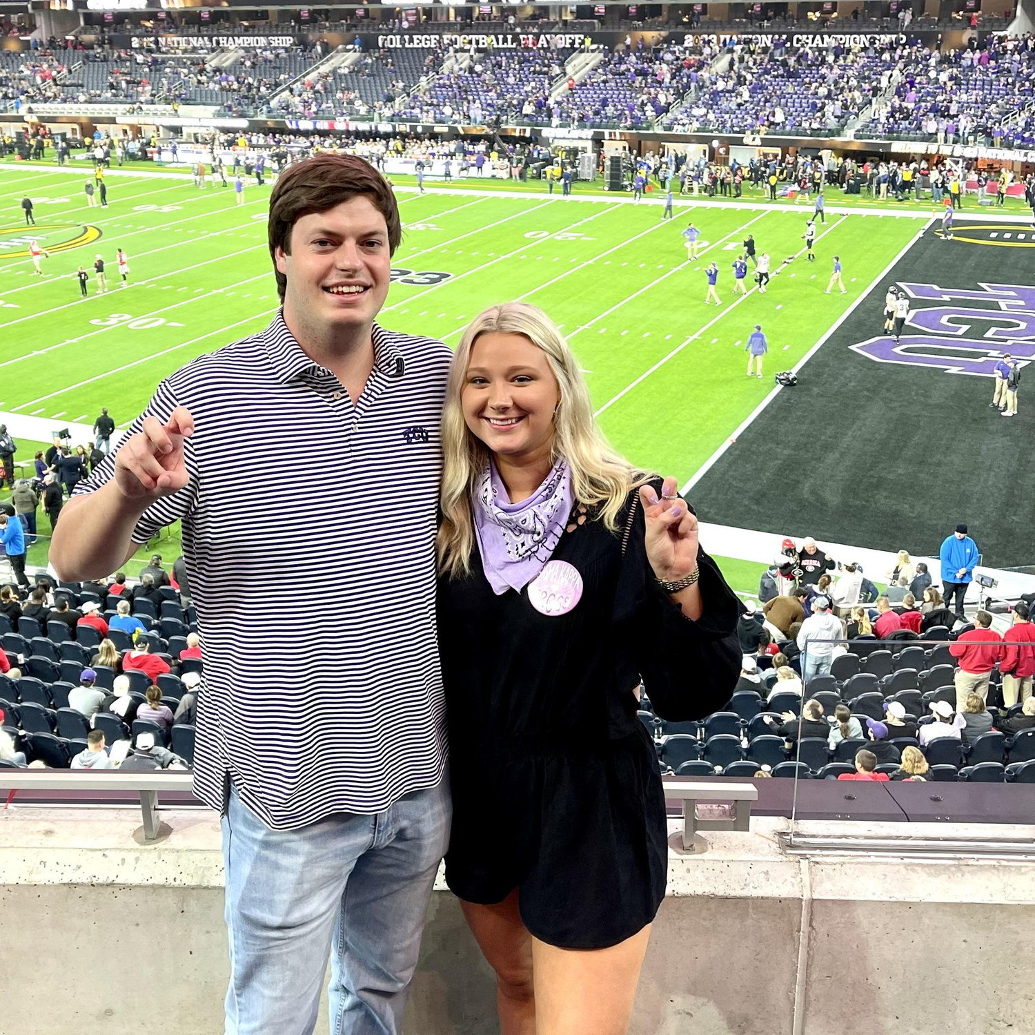 An incredible yet painful day, LOL! Senior year the Frogs were on a roll and we attended the 2023 National Championship game in SoFi Stadium against Georgia! We don't need to revist the score...