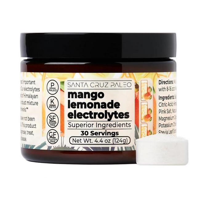 Santa Cruz Paleo Electrolyte Powder Mango Lemonade with Himalayan & Sea Salt, Magnesium, Potassium, Sugar-Free, 30 Servings