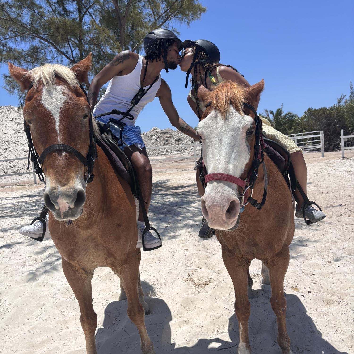 We rode horses in the water in Grand Turks.