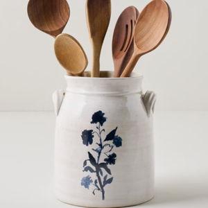 Lila Floral Utensil Crock