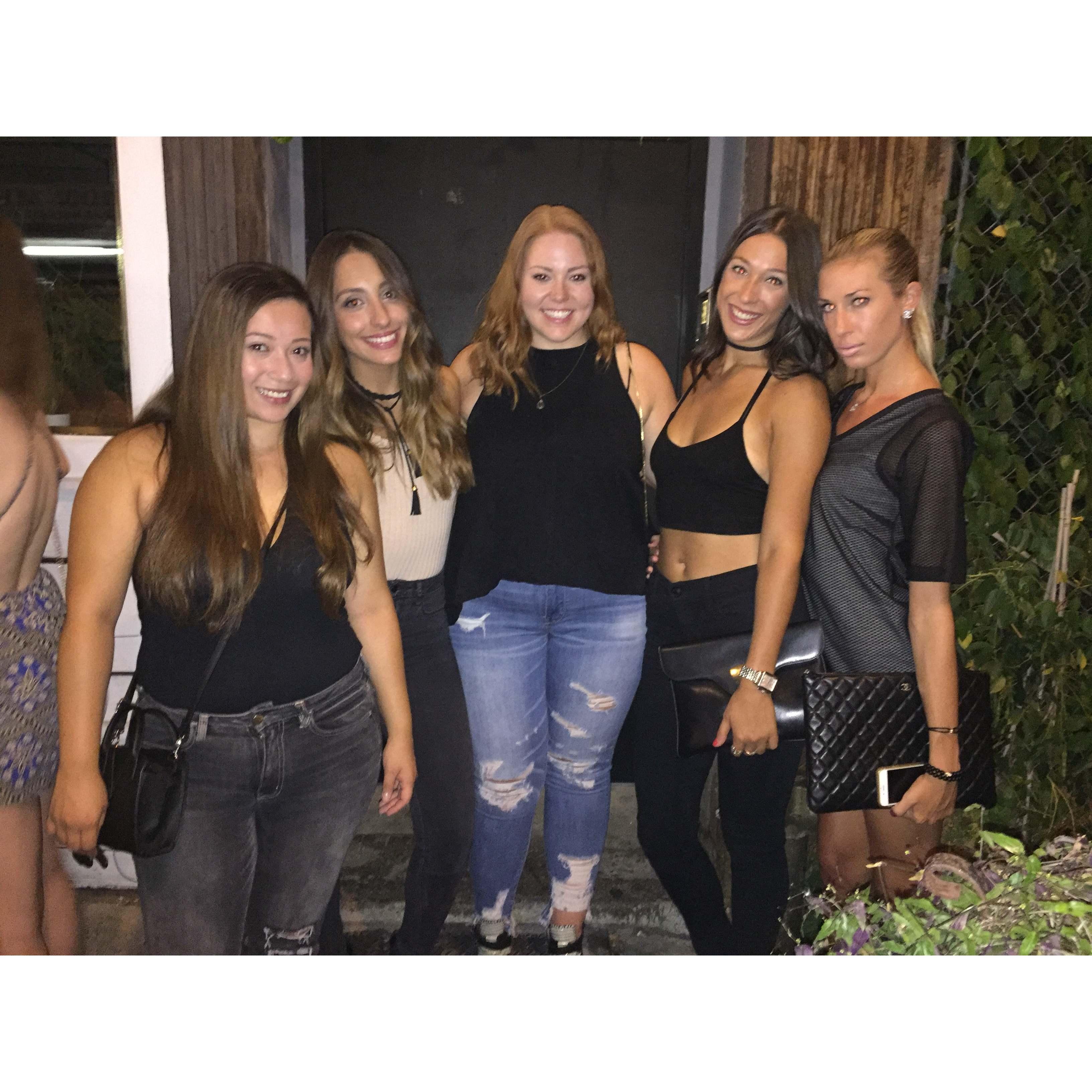 September 2016: Alexa's 24th birthday in the meatpacking district at Brass Monkey with Shirley, Sabina, Alexa, Amanda and Victoria