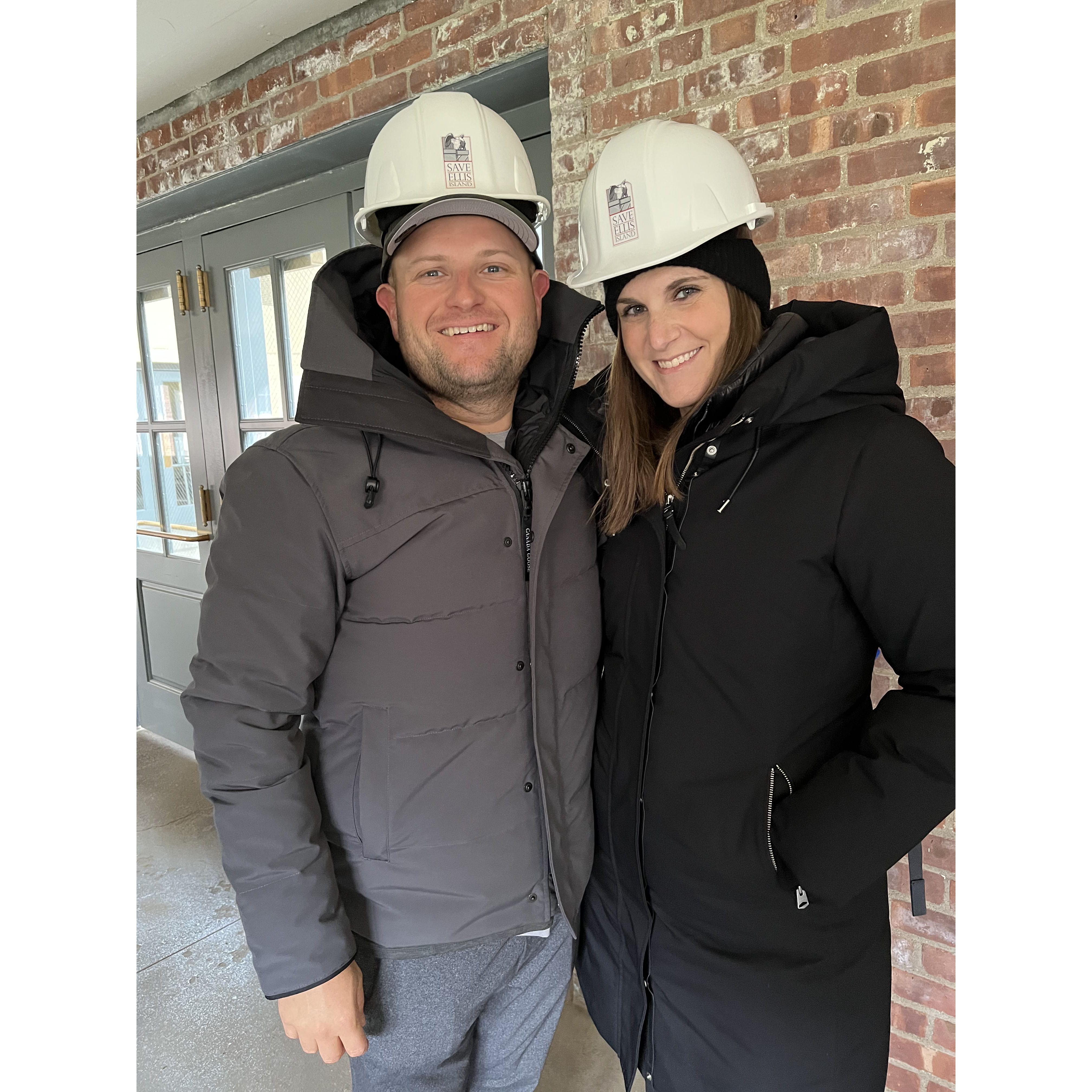 Taking both of our first trip to Ellis Island - Sean met Lisa's mom here