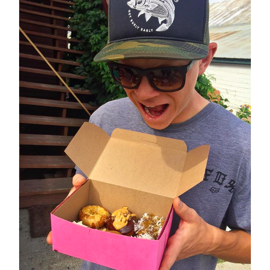 Dano (hopefully sharing) snakin' on some mini doughnuts in Crested Butte (Summer 2017)