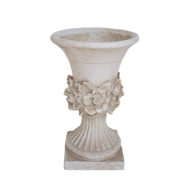 19.5" Calliope Lightweight Concrete Patio Urn Planter White - Christopher Knight Home
