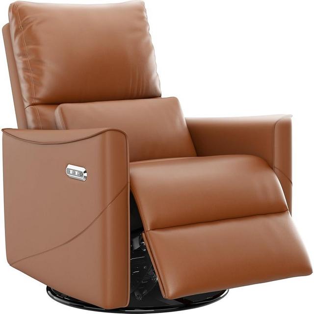 Power Swivel Rocker Recliner Chair for Adults, Glider Nursery Reclining Chair with Lumbar Support, Electric Recliner with USB Type-C Ports, Rocking Recliner for Living Room, Nursery
