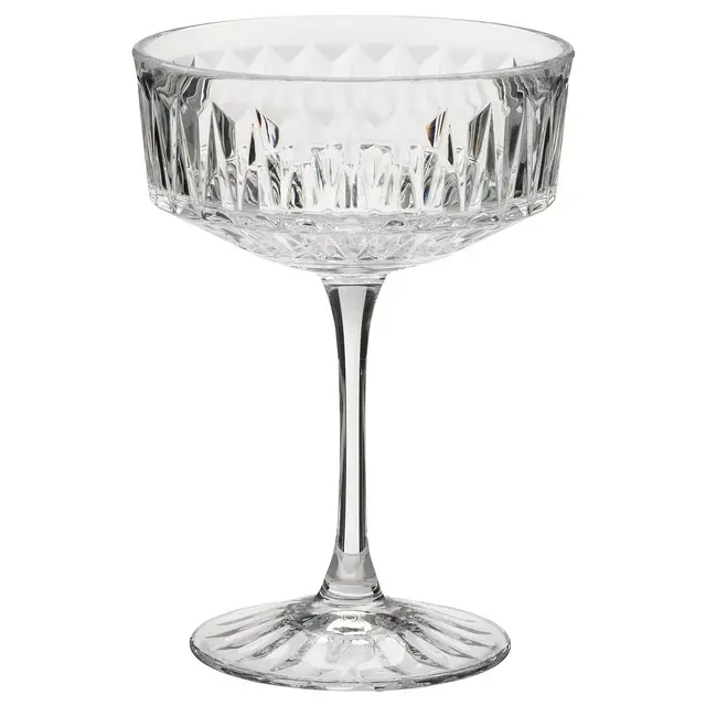 SÄLLSKAPLIGChampagne coupe, clear glass/patterned7 oz