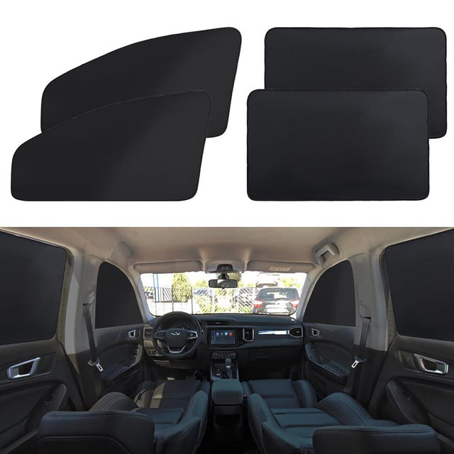 XCBYT Car Window Shades - 4 Pcs Car Privacy Curtains - 100% Block Light Car Window Covers - Magnetic Side Window Sun Shade Keeps Cooler for Breastfeeding, Taking a nap, Changing Clothes, Camping