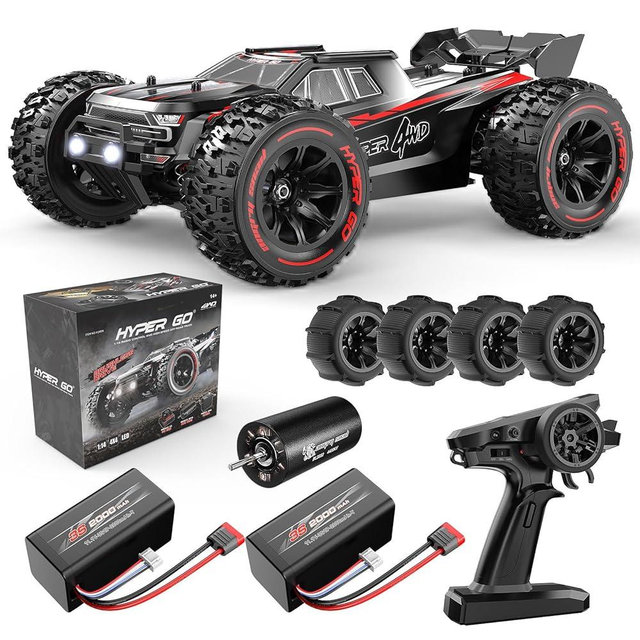 HYPER GO H14BM 1/14 Brushless RC Cars for Adults Fast 50 mph, RC Trucks 4X4 Offroad Waterproof, Electric Powered High Speed RC Car, Scary Fast Extreme RC Truggy with 3S Battery for Snow Sand