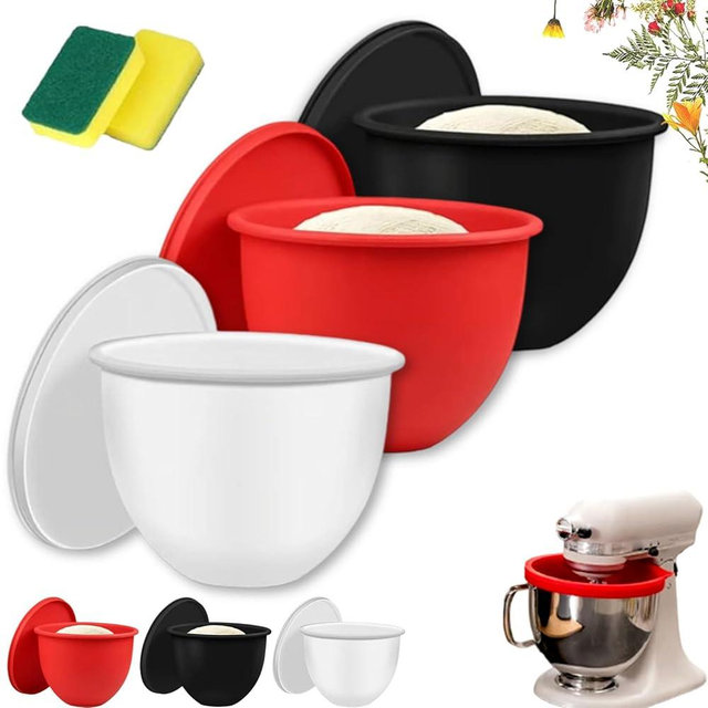 Silicone Stand Mixer Bowl Liners, Silicone Liners for Kitchen Tilt-Head 5 Qt Mixers – Kitchen Mixer Attachments & Accessories – Replacement Mixer Bowls No Longer Needed (3pcs)