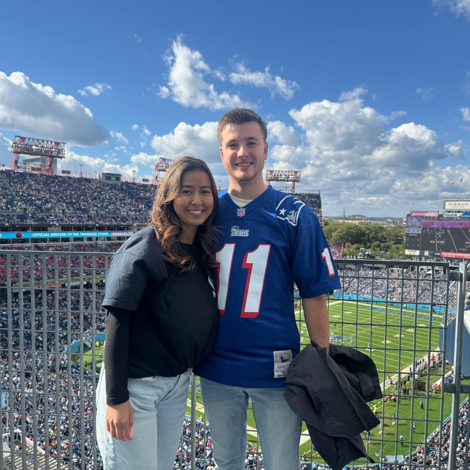 Our first Pats game together in Nashville at the Nissan stadium. Go Pats!!!! We won!!!