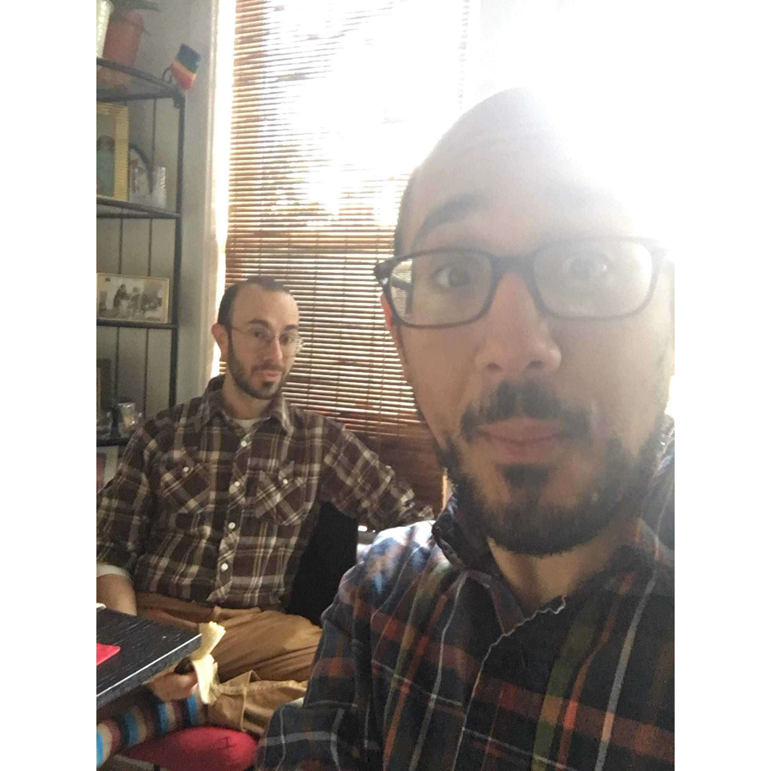 In November 2018 we met for the first time. This photo is from that weekend and in the apartment where we now live together. Thank you Ariel Warmflash for setting us up!