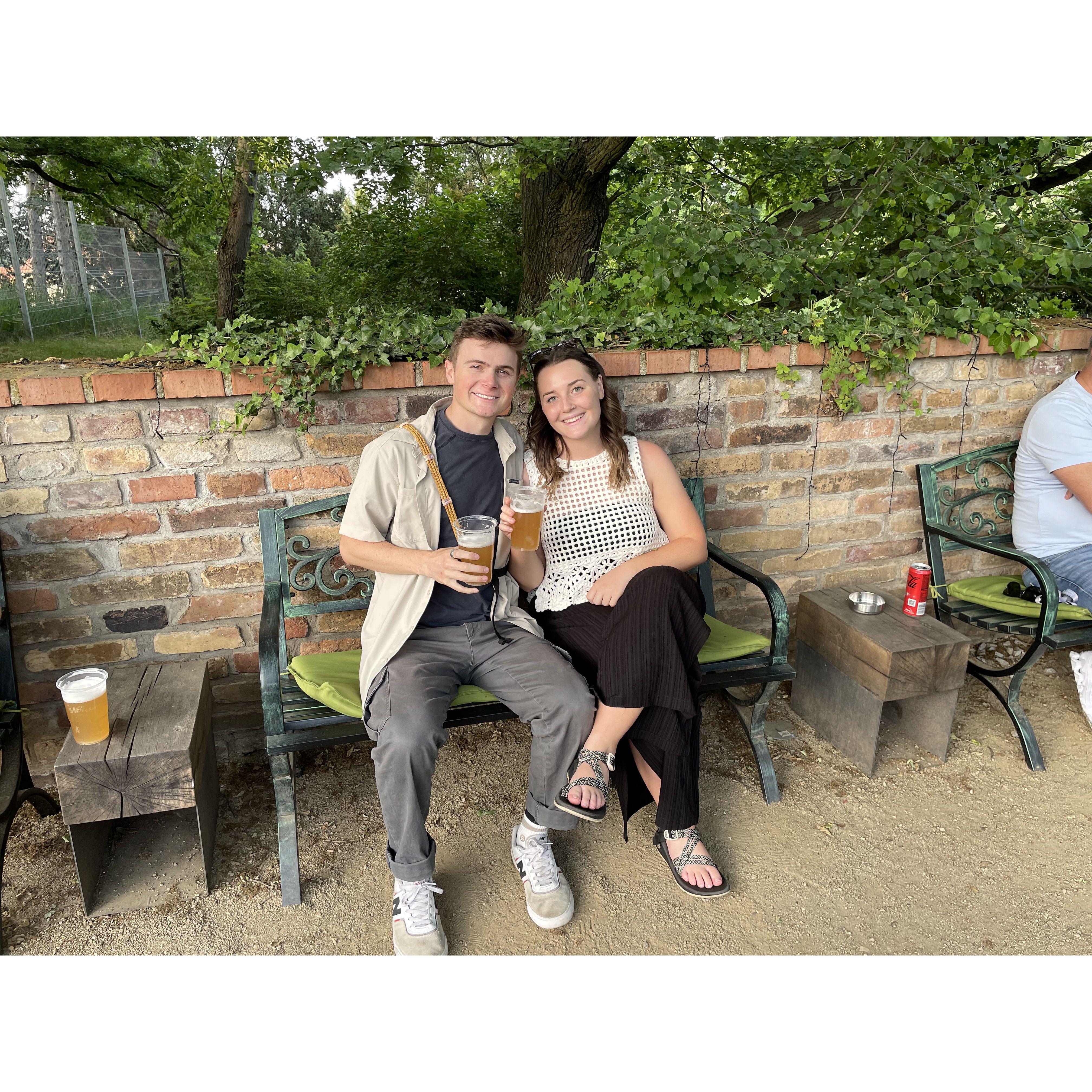 drinking Birell in Czech