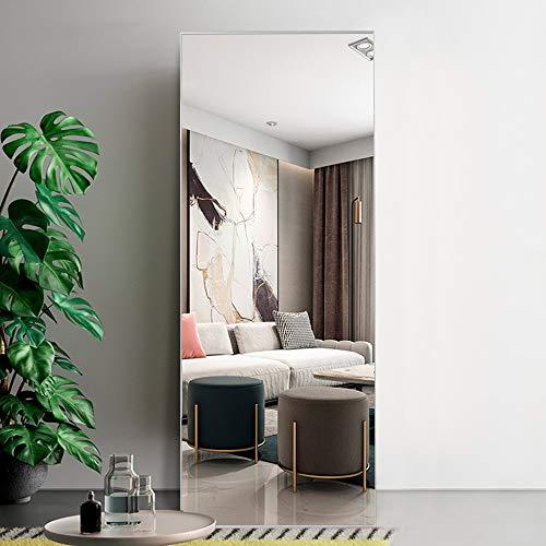 NeuType Full Length Mirror Floor Mirror with Standing Holder Bedroom/Locker Room Standing/Hanging Mirror Dressing Mirror (Silver)