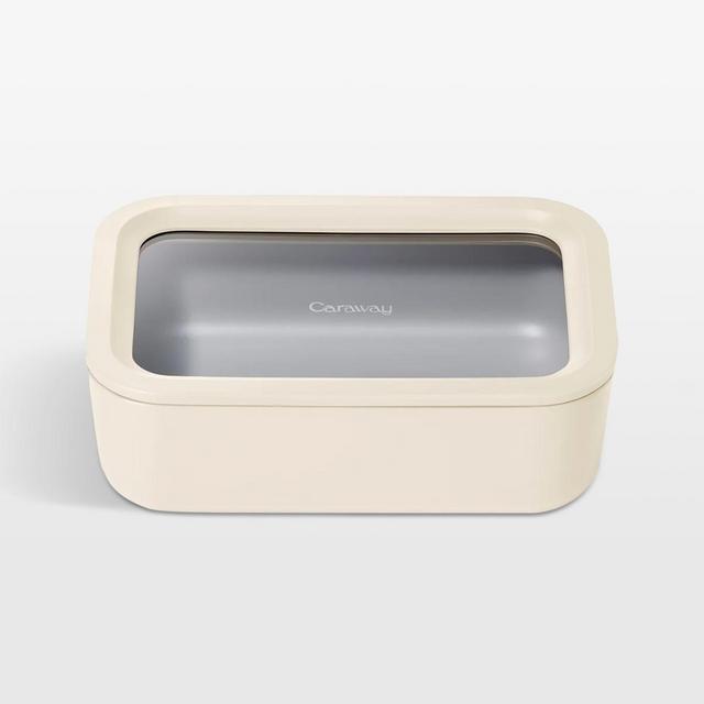 Caraway Home Cream 6.6-Cup Non-Stick Glass Food Storage Container with Lid