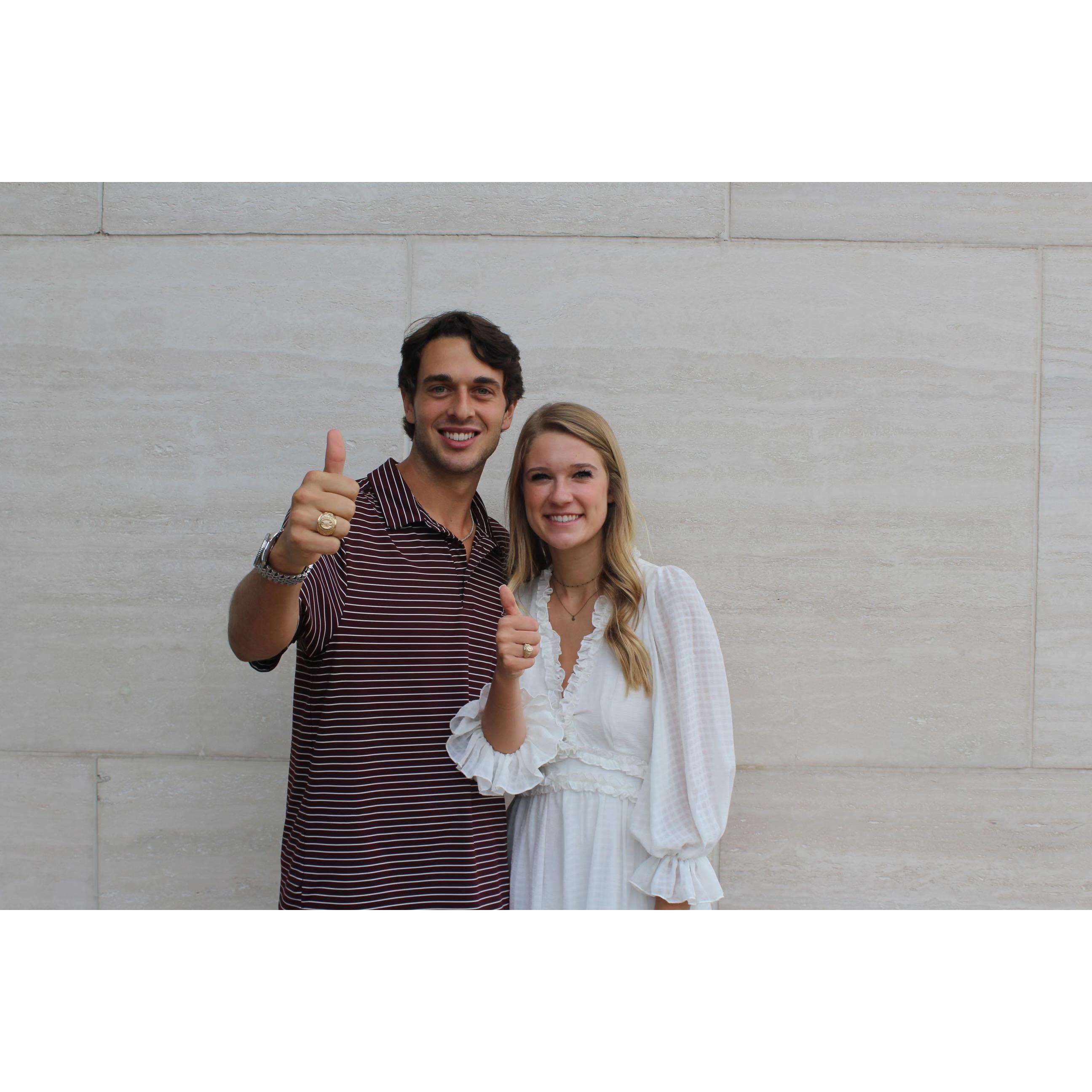 getting our aggie rings together and becoming THE LOUDEST AND PROUDEST TEXAS A&M AGS