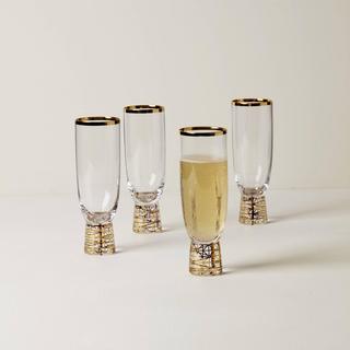 Tuscany Classics Gold Frost Flute, Set of 4