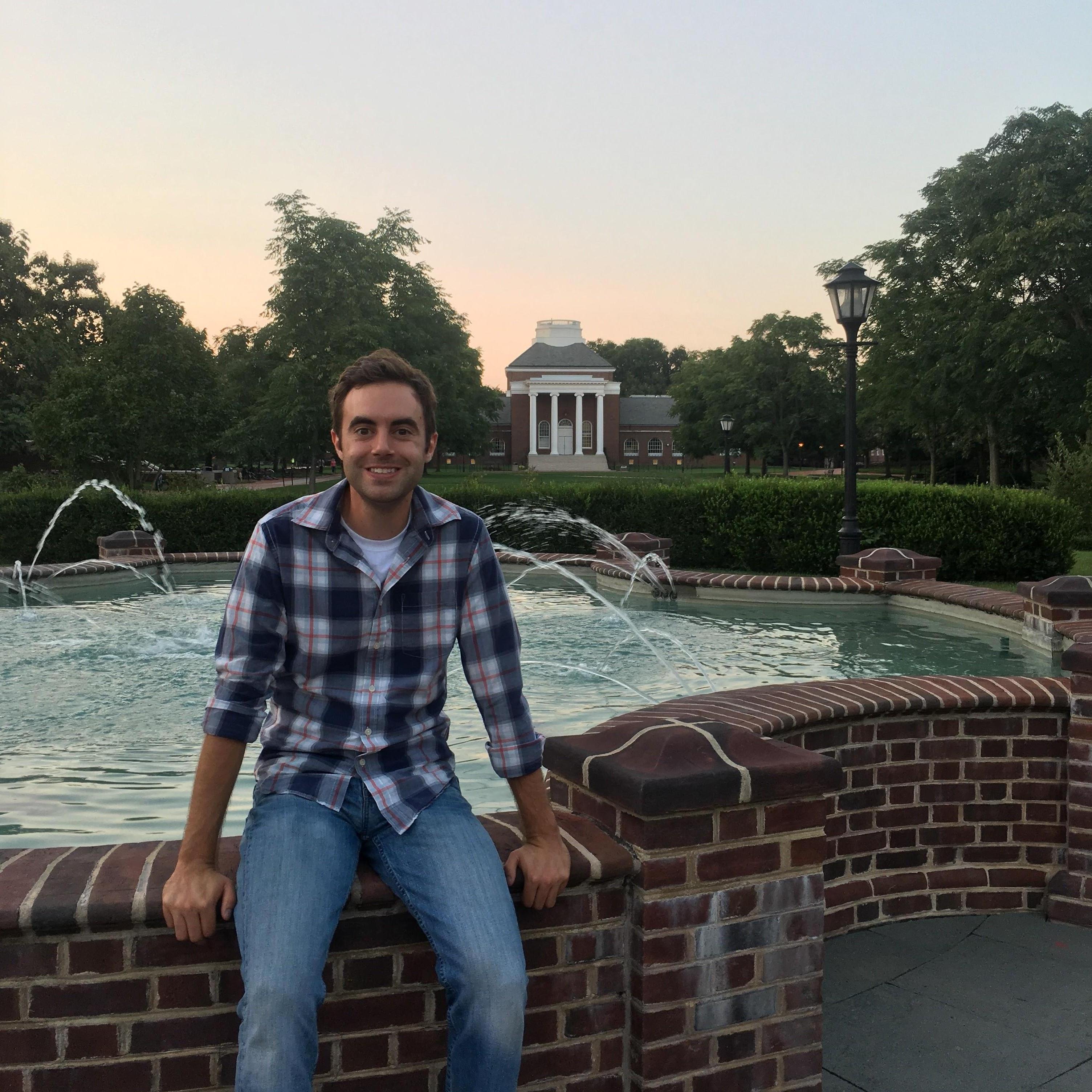 Ryan on the Udel campus before beginning work on his PhD.