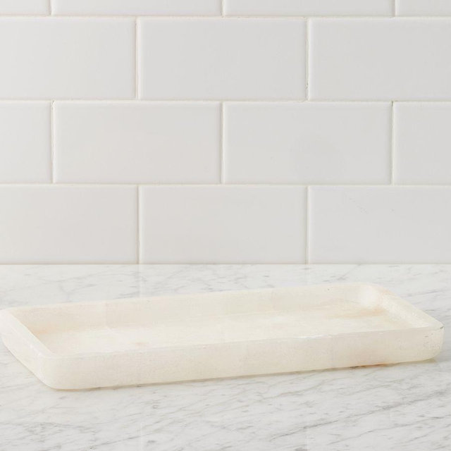 Alabaster Tray, White