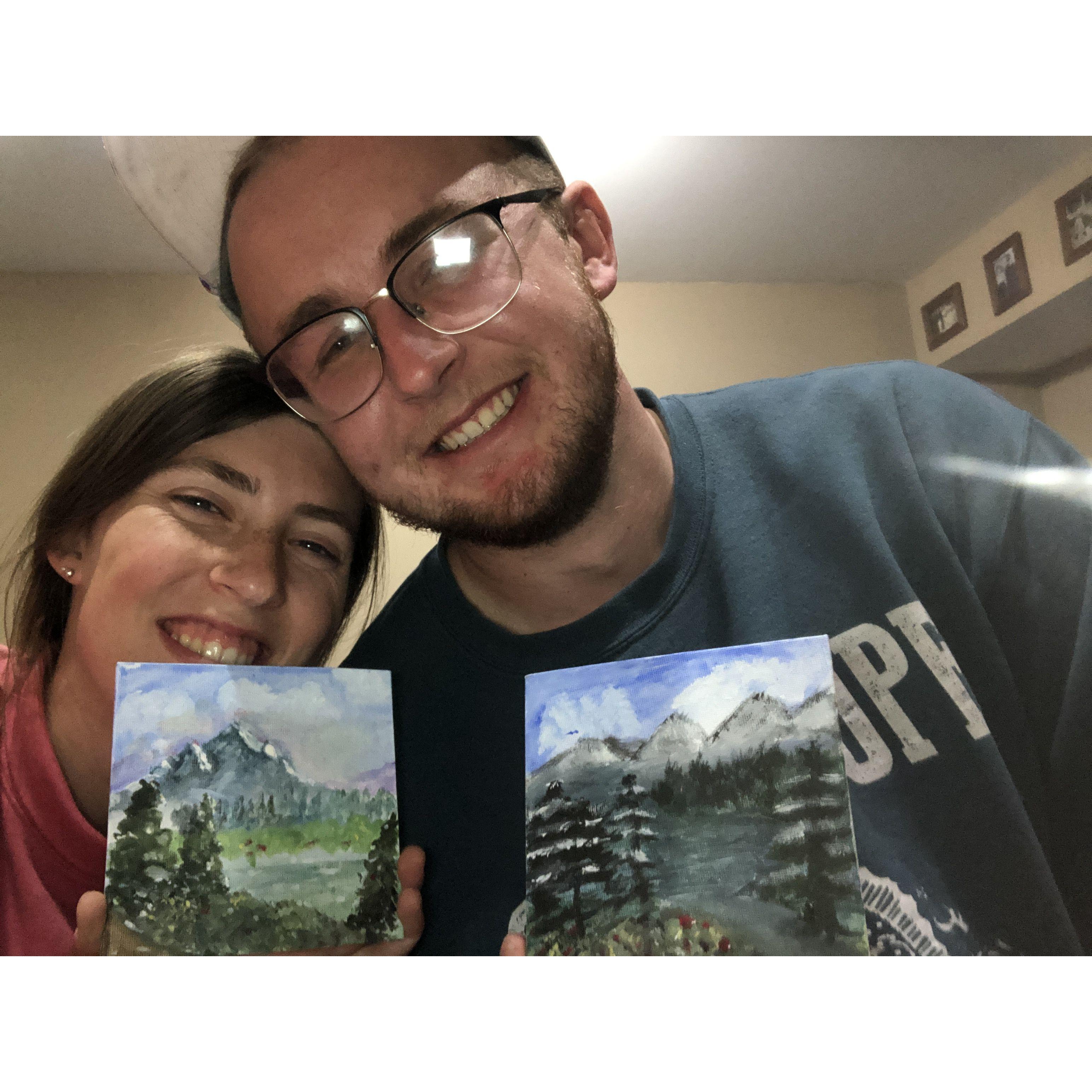 This was such a fun date! Aaron taught Quinlan to golf (uncomfortable) and Quinlan made Aaron do a Bob Ross tutorial (uncomfortable)! But in that discomfort, so much comfort <3