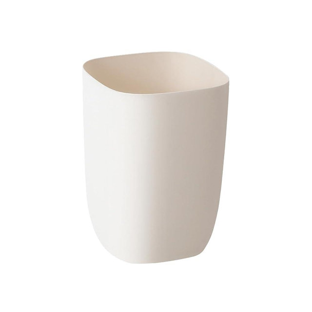 mingol Bathroom Trash Can, Small Garbage Can for Bedroom, Living Room, Kitchen, Slim Cute Plastic Waste Basket for Office, 7L, Ivory White