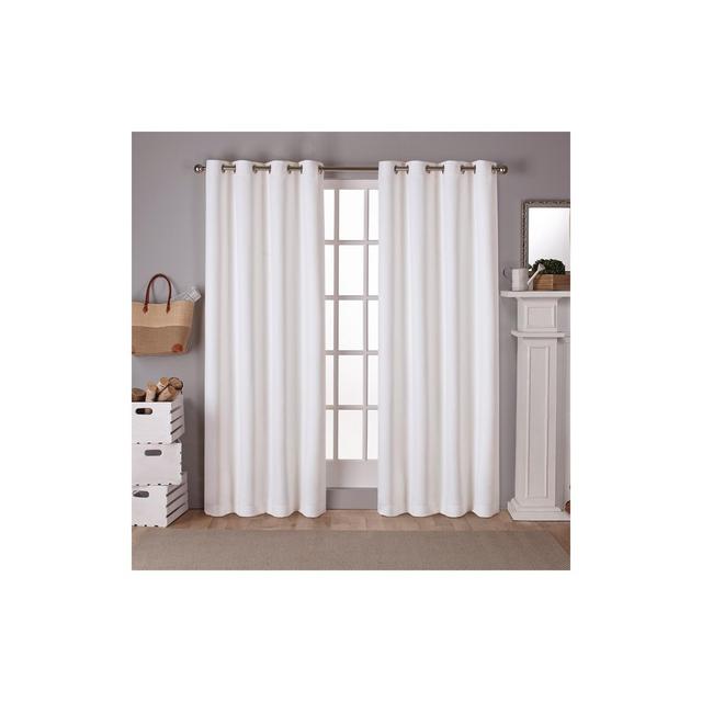 Set of 2 108"x52" Sateen Twill Weave Insulated Blackout Grommet Top Window Curtain Panels White Solid - Exclusive Home
