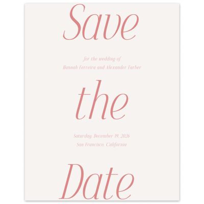 Beige Elegant Wedding Digital Save the Date - Mycenae Portrait