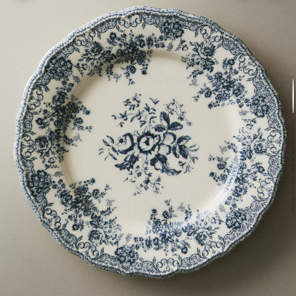 FLORAL EARTHENWARE DINNER PLATE
