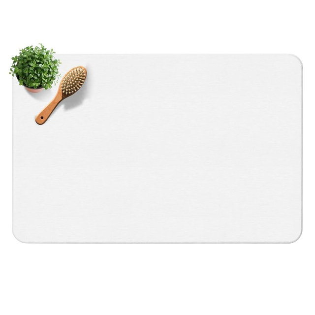Yinoos Diatomite Stone Bath Mat, Premium Non-Slip Natural Diatomaceous Earth Bathtub Quick Drying Mats for Bathroom Floor (23.6" x 15.4" White)
